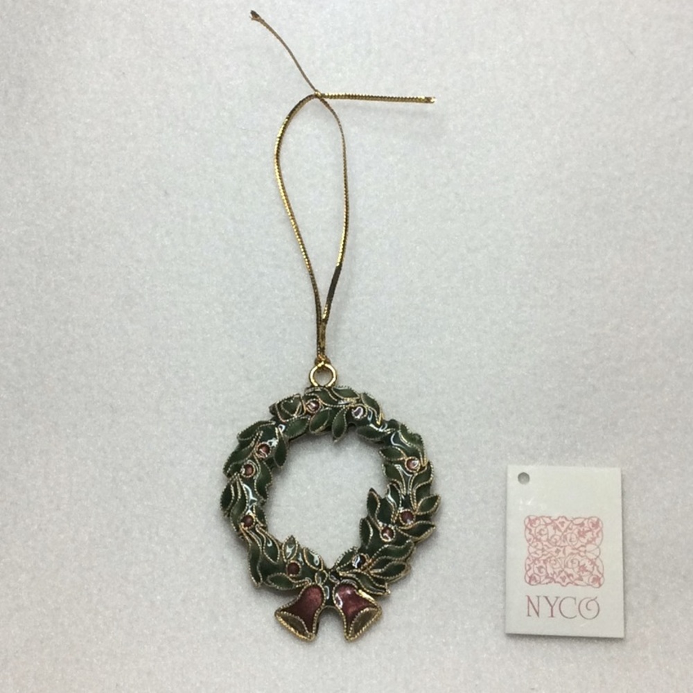 FINAL SALE PRICE Nyco International Cloisonné Wreath Ornament